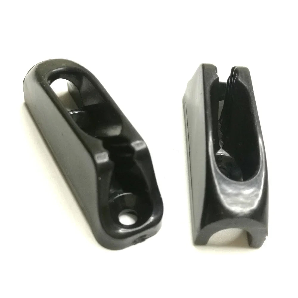 12PC Black Nylon Jam Cleat Self-lock Rope Cord Tensioner Runner
