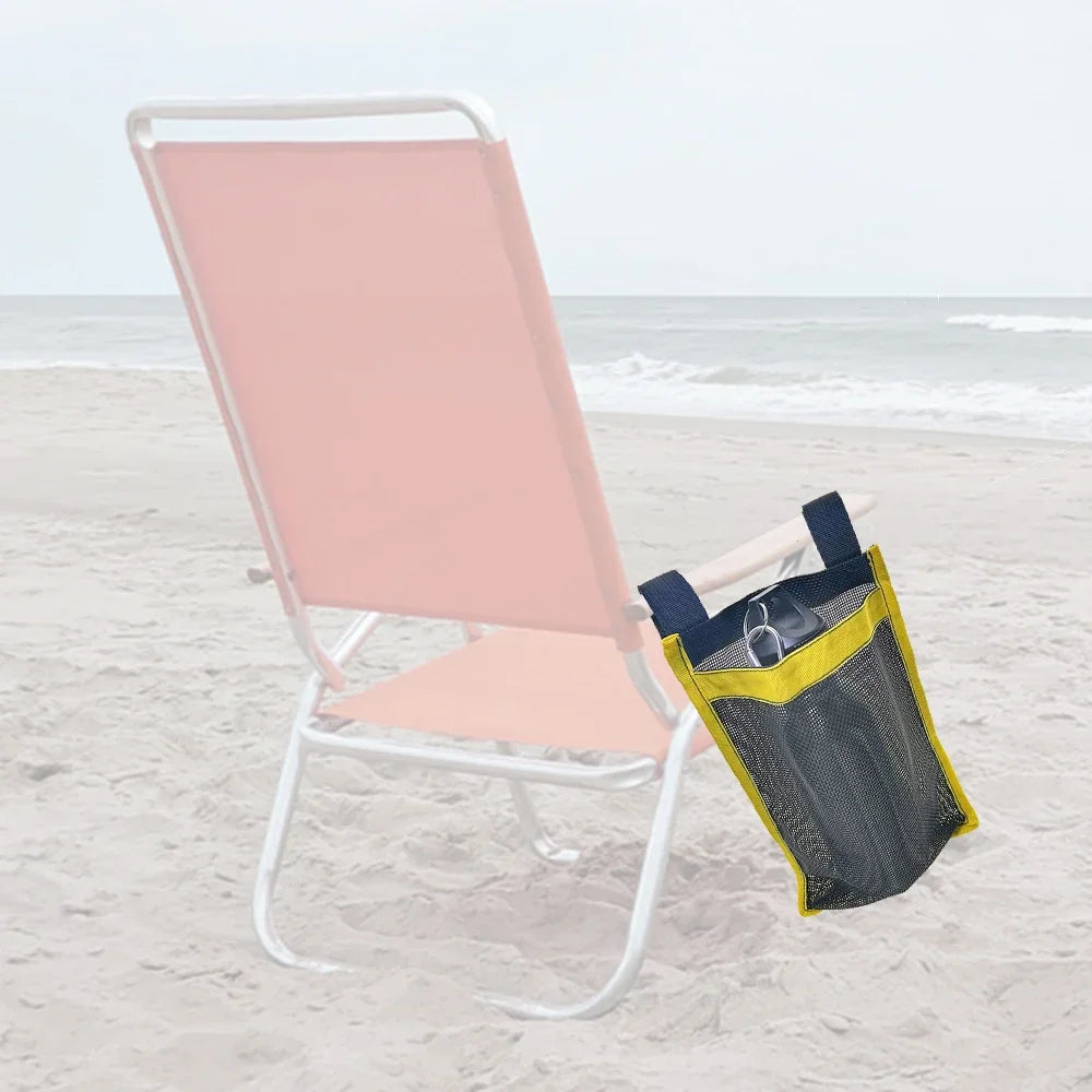 Dock Marine Boat Fishing Handrail Mesh Bag Camping Seat Rail Watercup Bag Swimming Beach Chair Rail Storage Bag