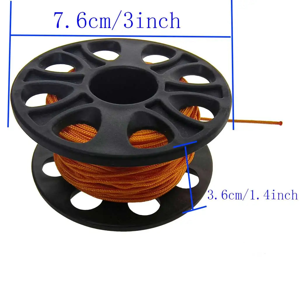 15M/30M Scuba Diving Spool Finger Reel Cave Tech Wreck Diving Snorkeling Rescue Equipment No Double Hook