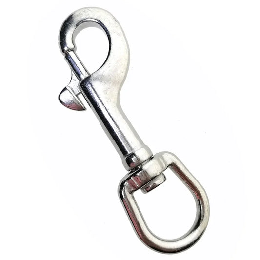 316 Stainless Steel Eye Bolt Snap Hook Rotating Single Spring Buckle For Scuba Diving Marine Boat