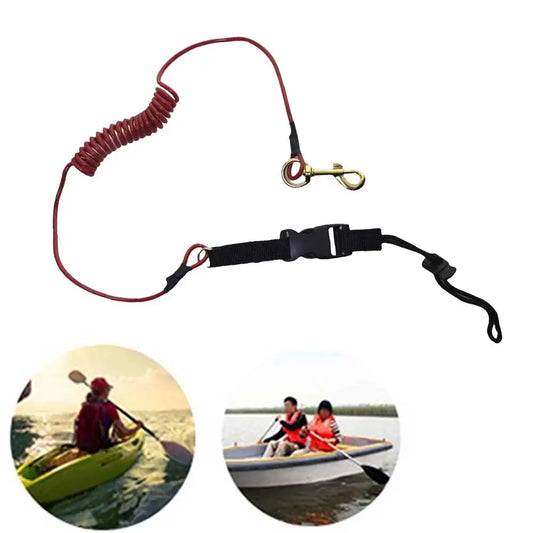 Adjustable Elastic Coiled Lanyard Leash for Kayak Paddles and Canoe Oars Coiled Kayak Paddle Rope